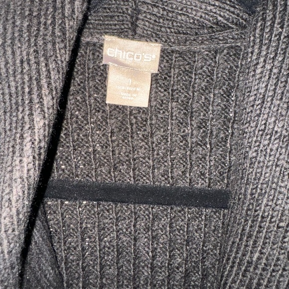 Chicos Black Cardigan Size 1. Women’s size 8-10. Gently used no tags - Picture 3 of 3